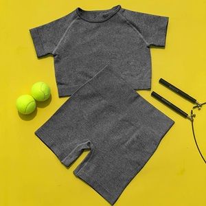 OYS 2 Piece Workout Set Crop Top and Biker Shorts